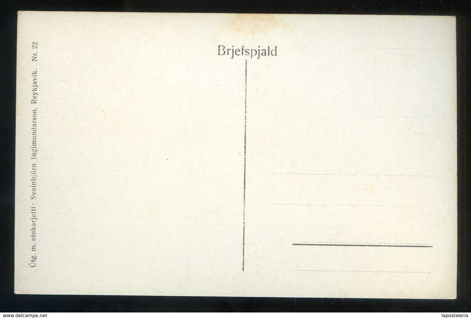 Reykjavik. Ed. S. Ingimundarson Nº 22. Nueva. - Islandia