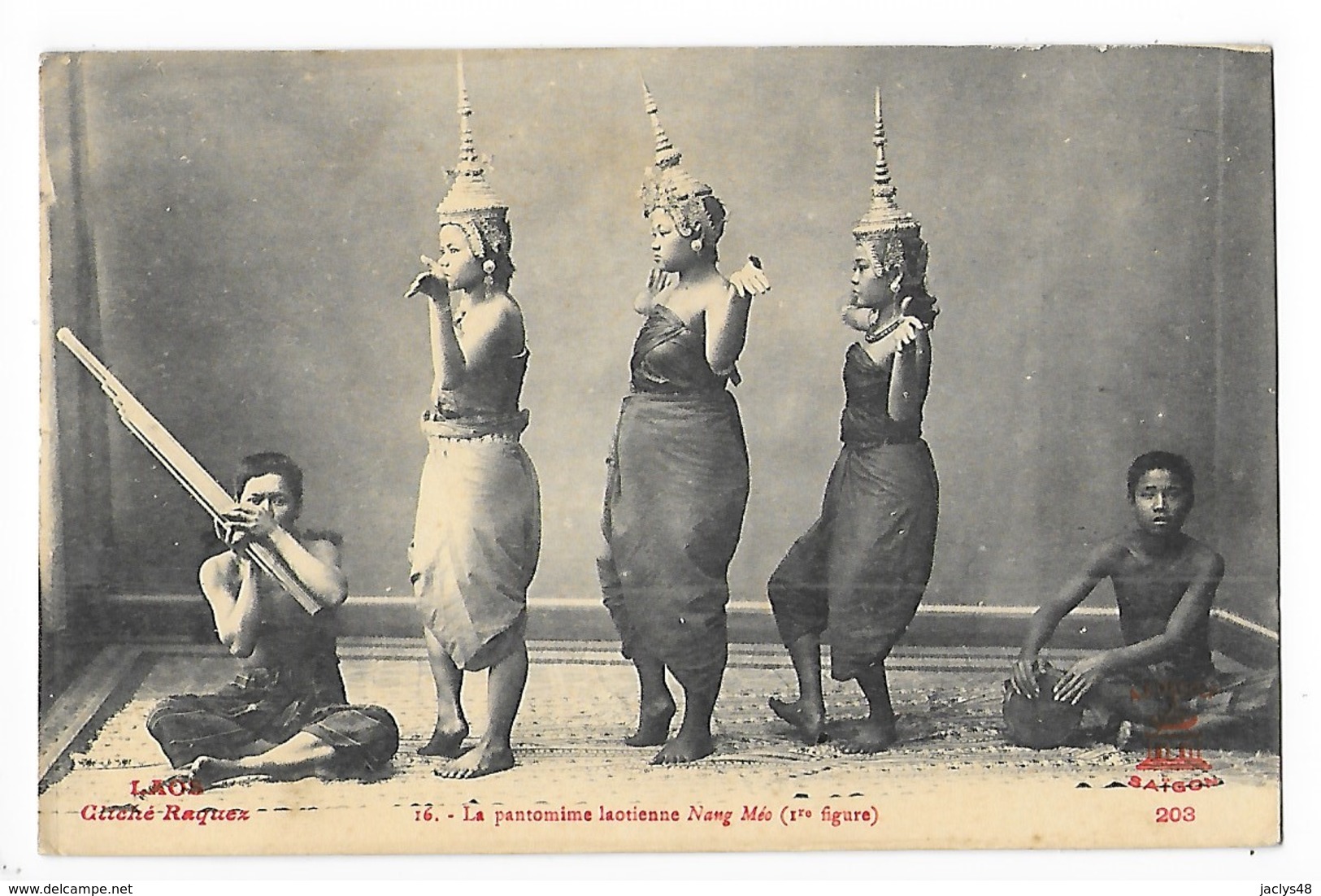 LAOS -  La Pantomime Laotienne Nang-Méo (1° Figure)      ##  RARE  ##    -   L 1 - Laos