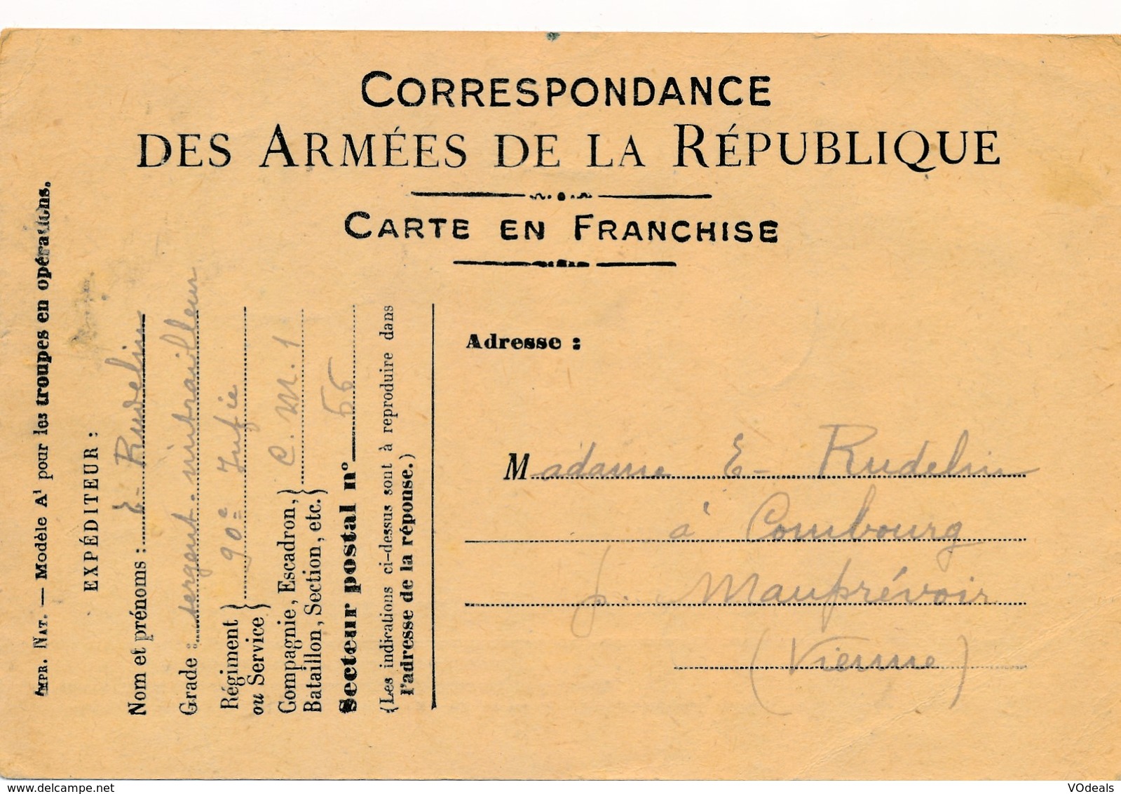 CPA - Themes - Militaria - France -  Correspondance Des Armée De La République - 1917 - Autres & Non Classés