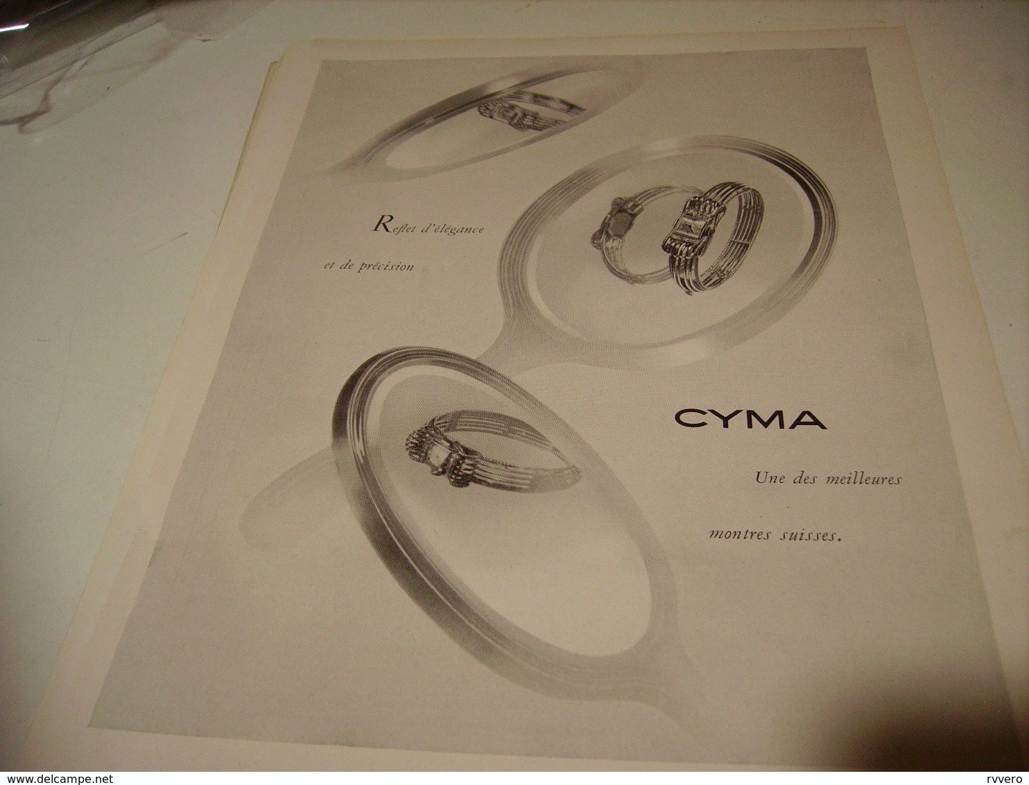 ANCIENNE PUBLICITE MONTRE  CYMA 1950 - Autres & Non Classés