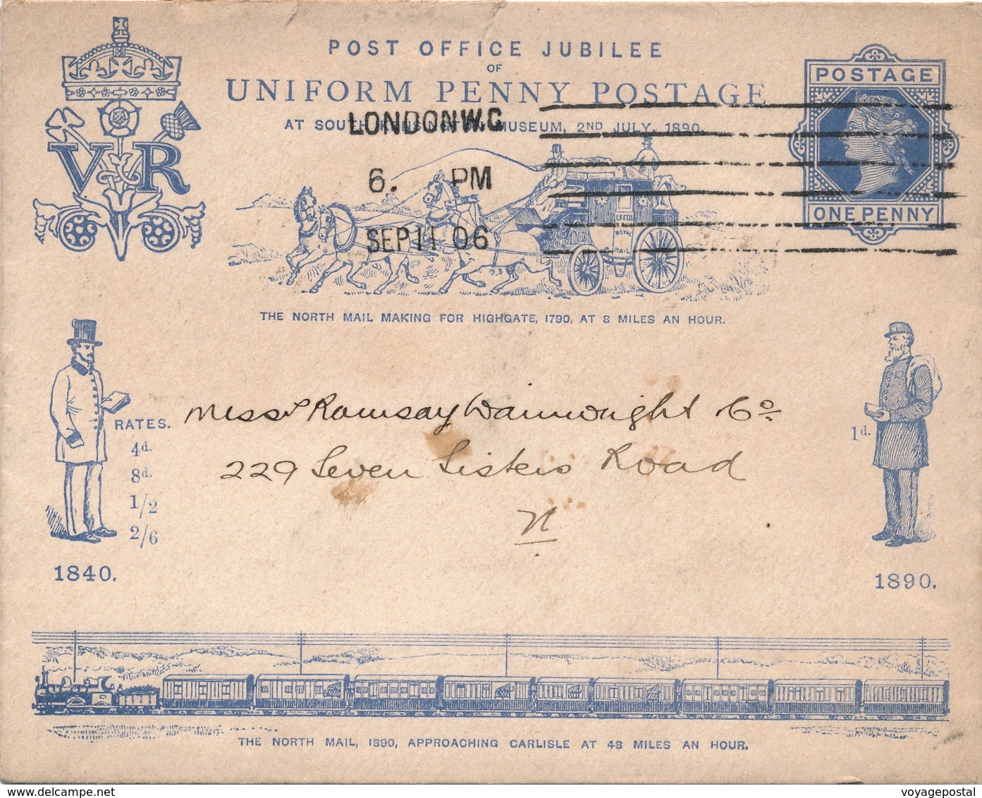 Entier Postal London Post Office Jubilee 1906 - Luftpost & Aerogramme