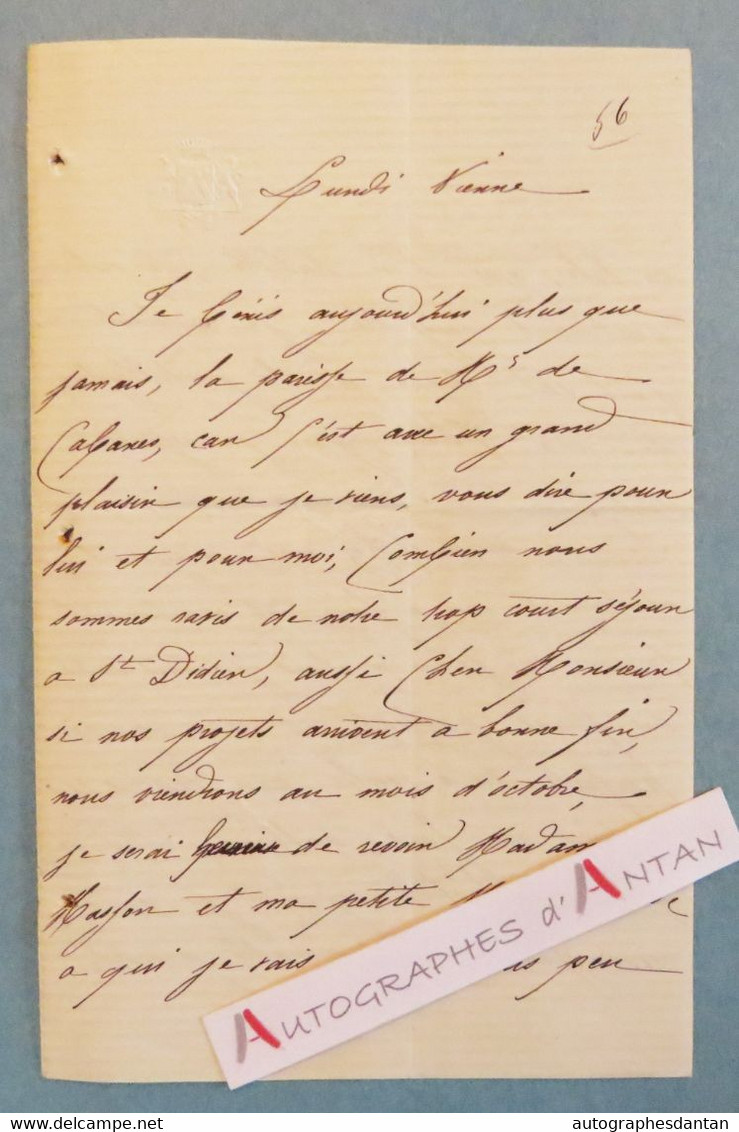 L.A.S Signée "P De CABANES " à Identifier - Vienne - Casimir Duc - Lettre Autographe LAS Au Docteur Masson - Autres & Non Classés