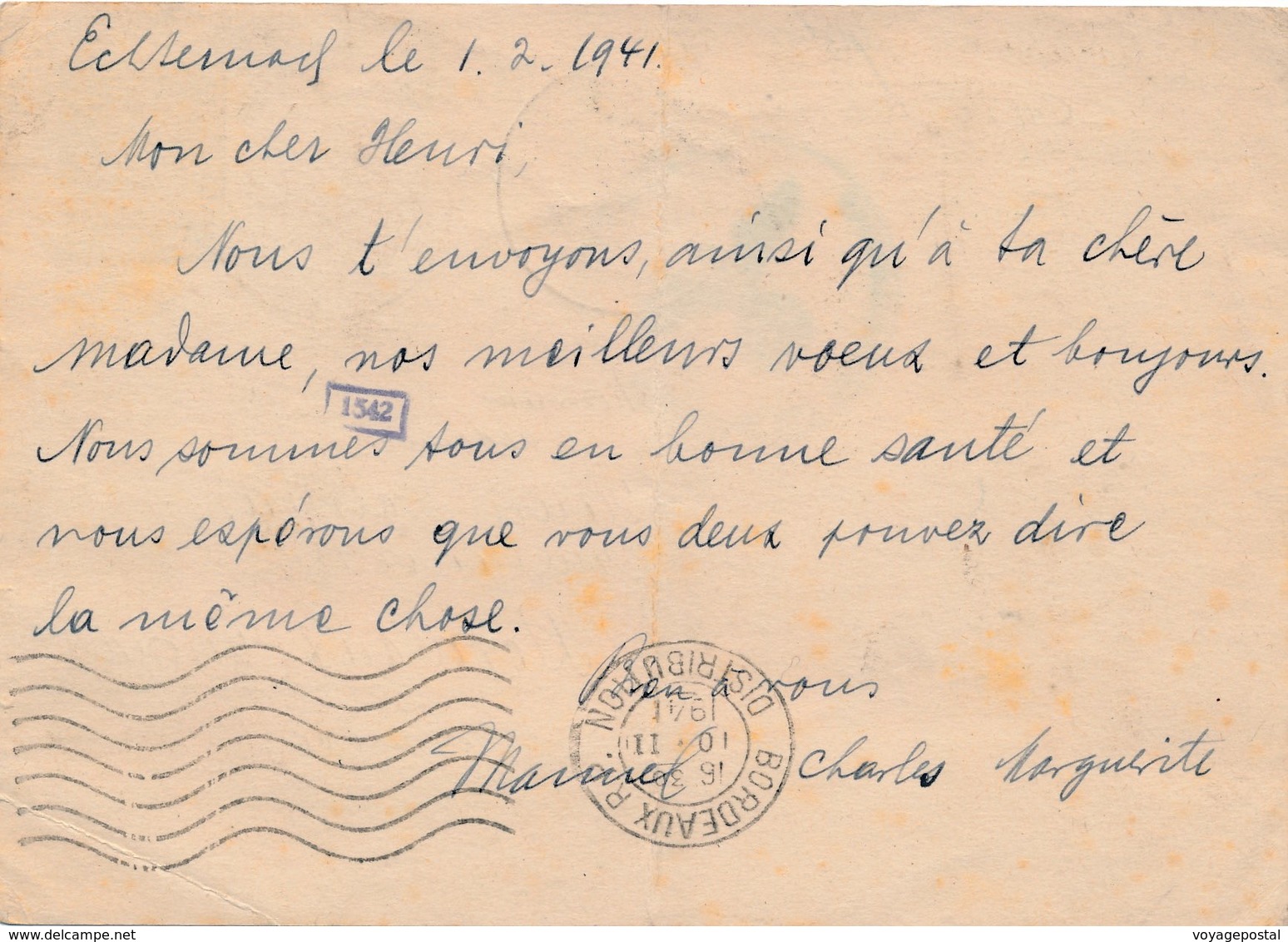 Entier Postal Echternach Luxemburg Surcharge Pour La France - 1940-1944 Ocupación Alemana