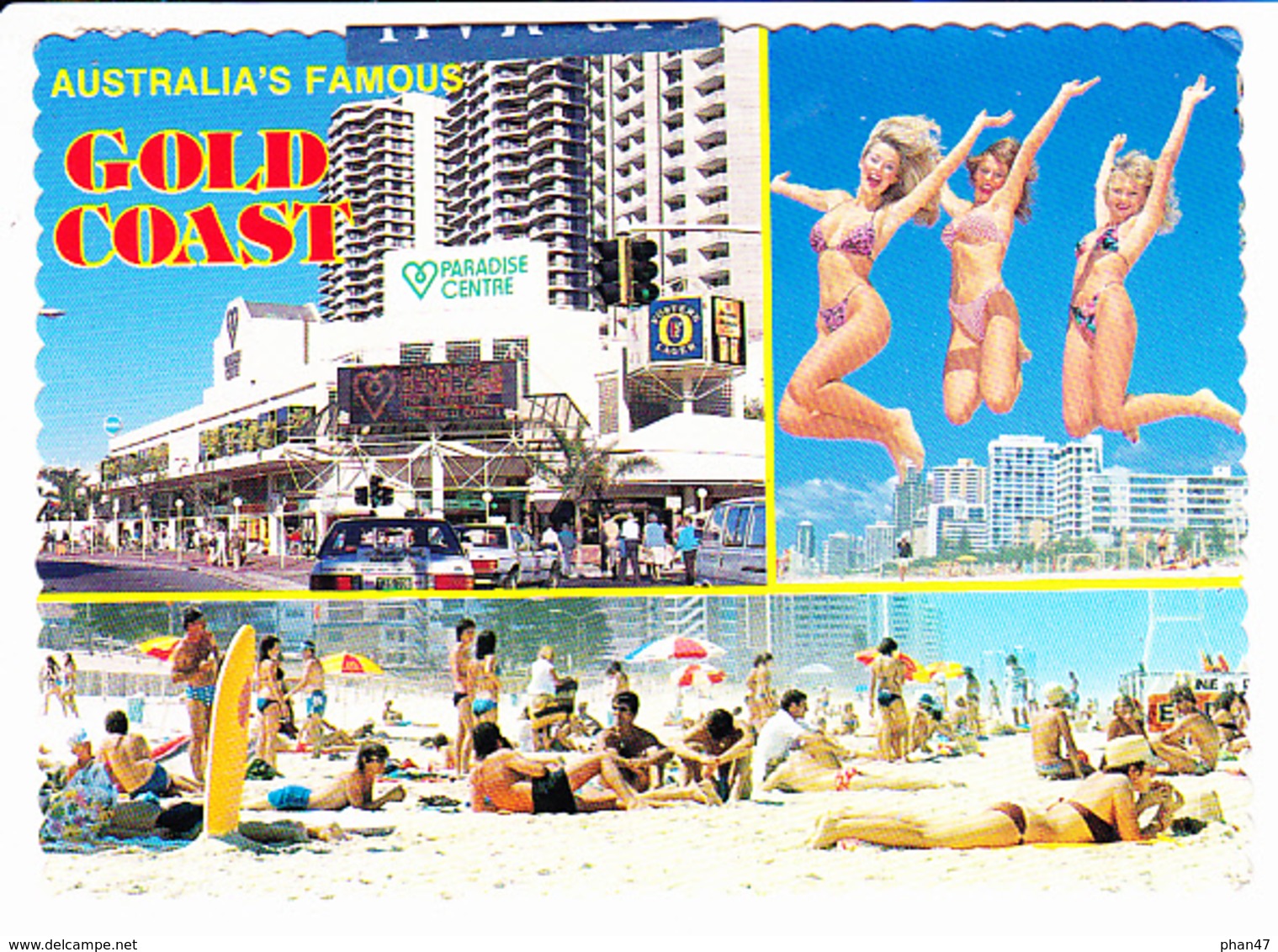 GOLD COAST (Australie, Queensland) La Côte D'Or, Fameuse Australie, Paradise Center, Pin-up, Plage, Ed. ? 1980 Environ - Gold Coast