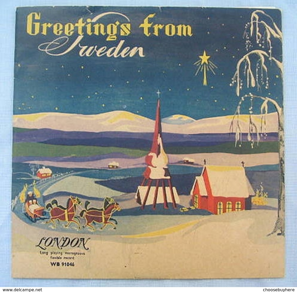 Weihnachten Vinyl LP Greetings From Sweden 1954 Musik WB. 91.046 London - Weihnachtslieder