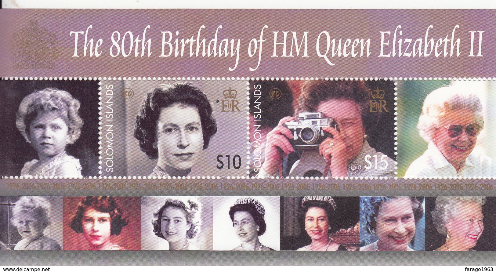 2006 Solomon Islands QEII 80th Birthday Souvenir Sheet Of 2 MNH - Salomoninseln (Salomonen 1978-...)