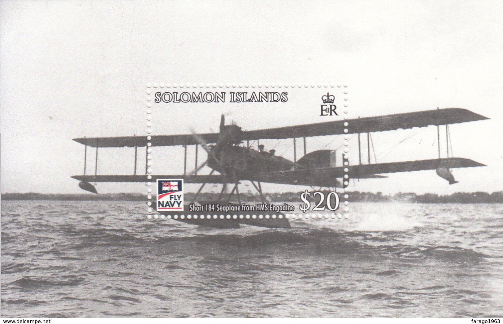 2009 Solomon Islands Centenary Of Naval Aviation Float Plane Souvenir Sheet Of 1 MNH - Salomoninseln (Salomonen 1978-...)