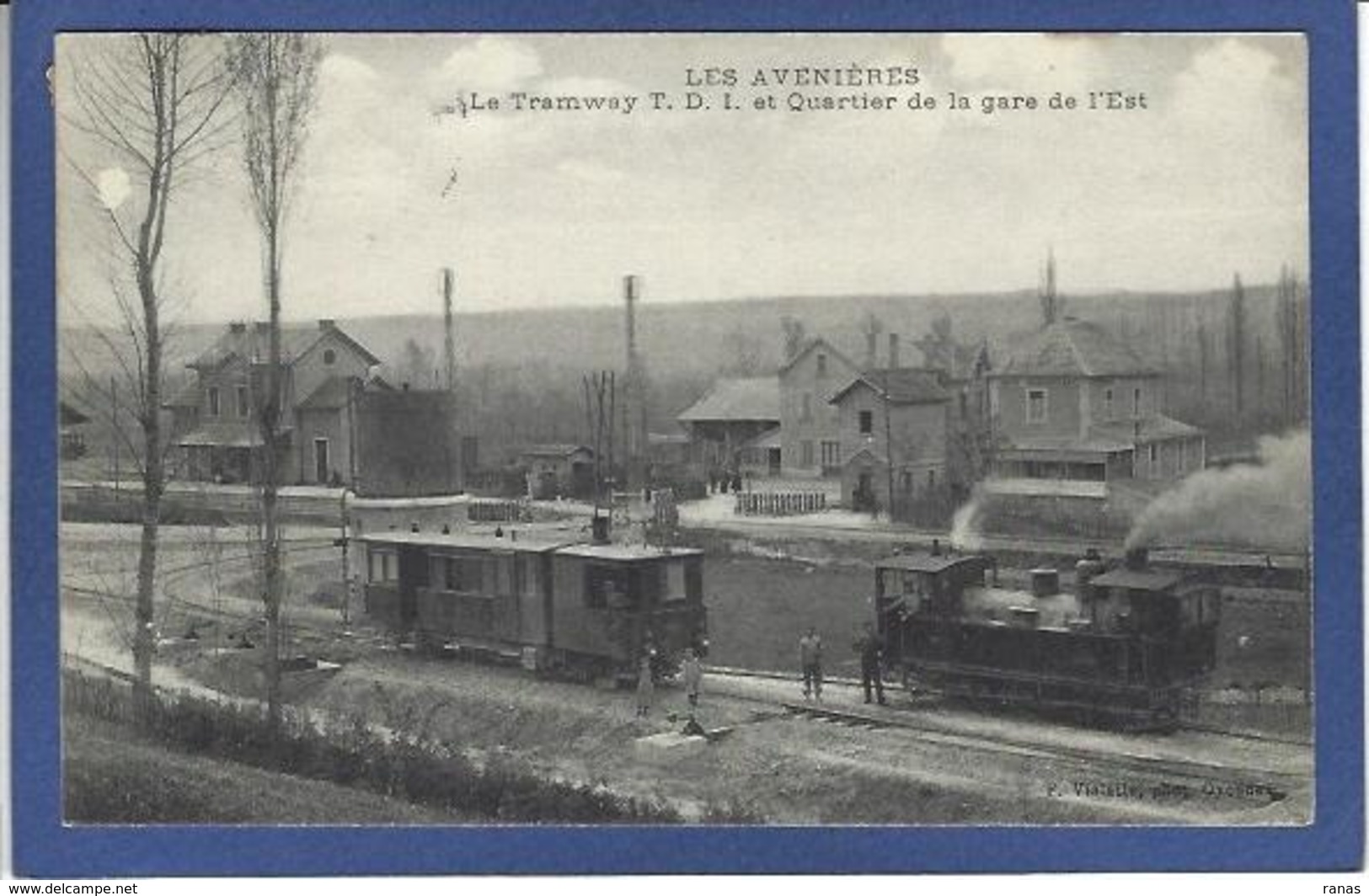 CPA Isère 38 Les Avenières Tramway Gare Chemin De Fer Circulé - Les Avenières