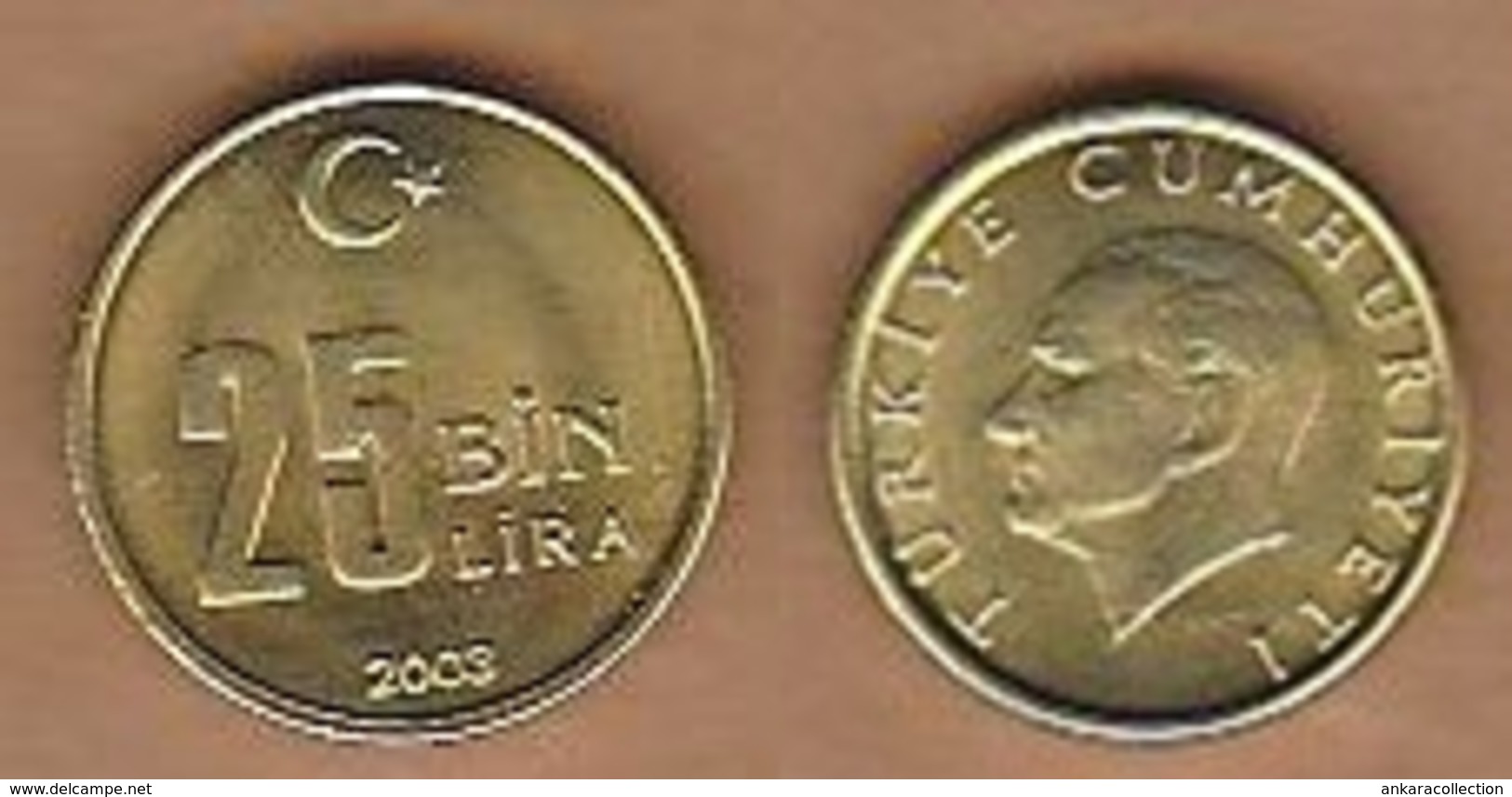 AC  - TURKEY 25 000 LIRA 2003 BRASS COIN UNCIRCULATED - Turquie