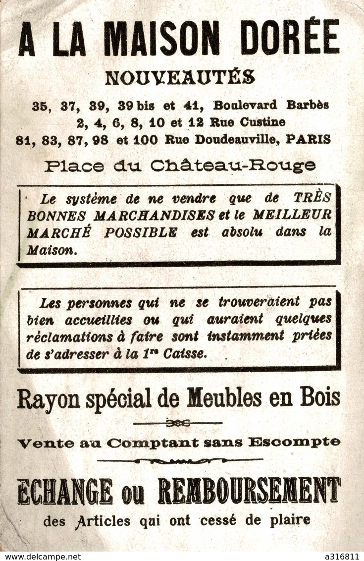 A LA MAISON DORÉE NOUVEAUTÉS A PARIS (rue Barbes) - Autres & Non Classés