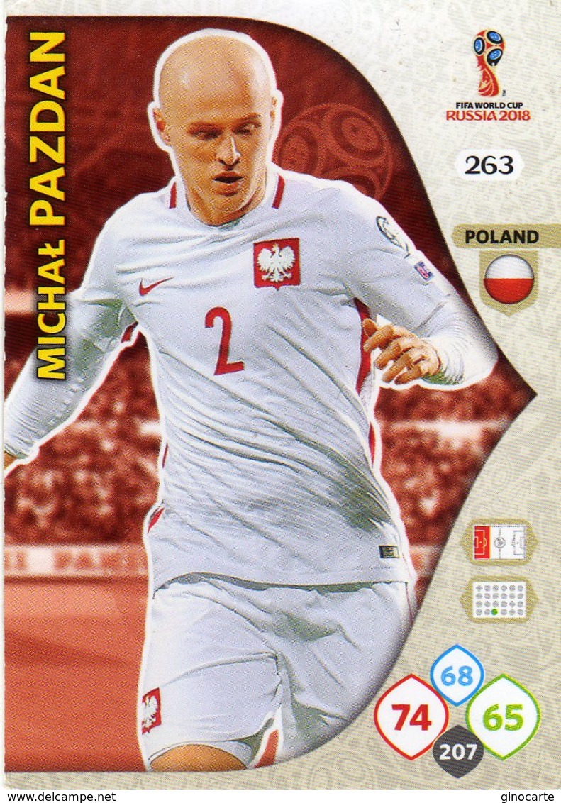 Vignette Panini Football Fifa World 2018 Russia Adrenalyn Xl N° 263 Michal Pazdan - Autres & Non Classés