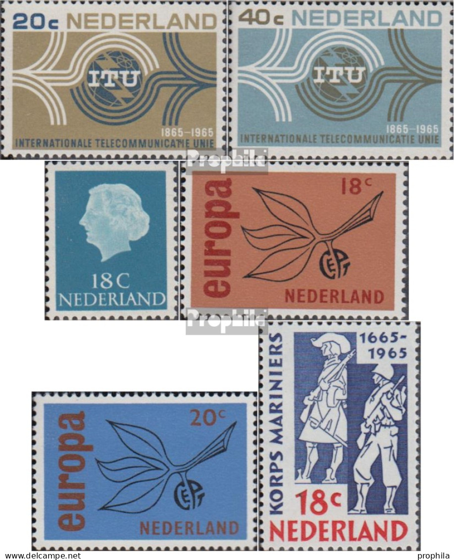 Niederlande 840-841,842,848-849,855 (kompl.Ausg.) Postfrisch 1965 ITU, Juliana, Europa, Marine - Ungebraucht