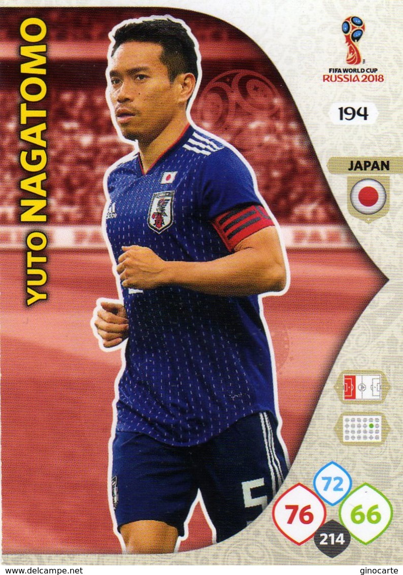 Vignette Panini Football Fifa World 2018 Russia Adrenalyn Xl N° 194 Yuto Nagatomo - Other & Unclassified