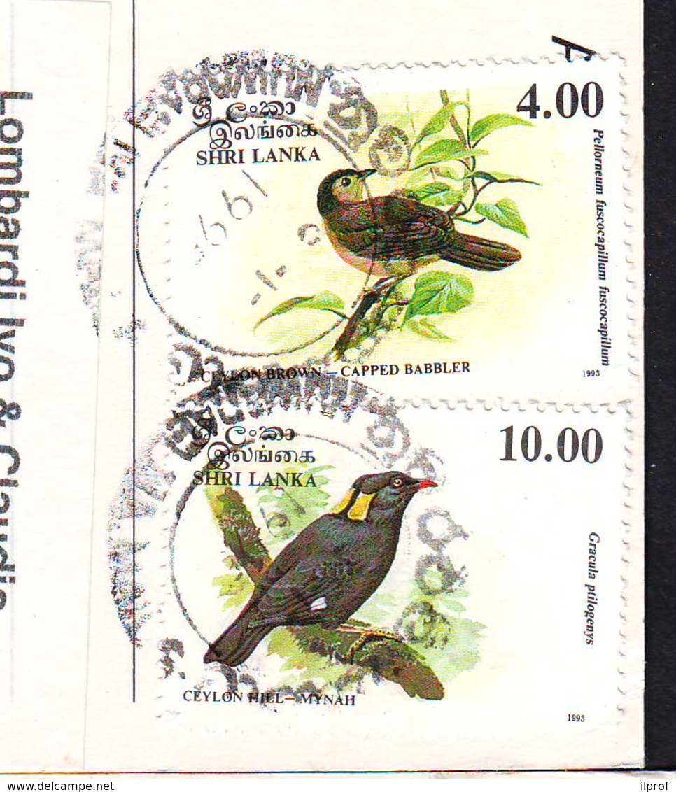 Birds 2 Stamps  Val. 4 And Val. 10   On Postcard  Sri Lanka - Sri Lanka (Ceylon) (1948-...)