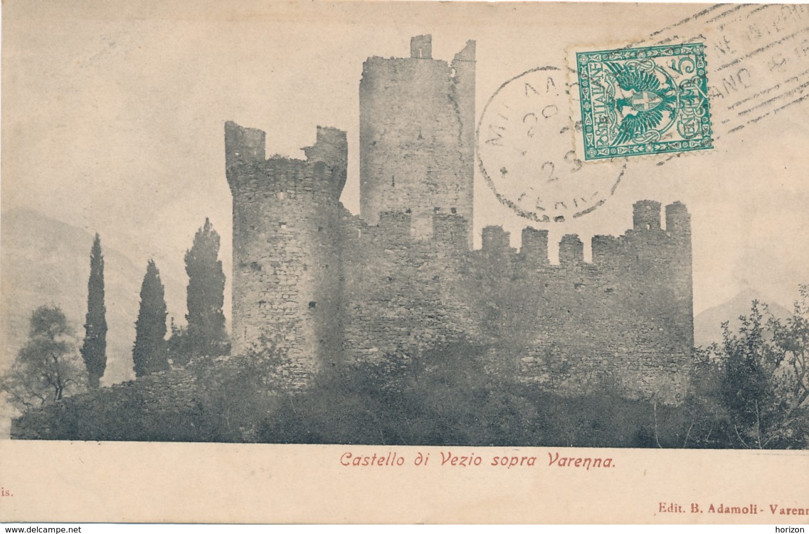 U.682.  Lago Di Como - Castello Di Vezio Sopra VARENNA - 1906 - Altri & Non Classificati