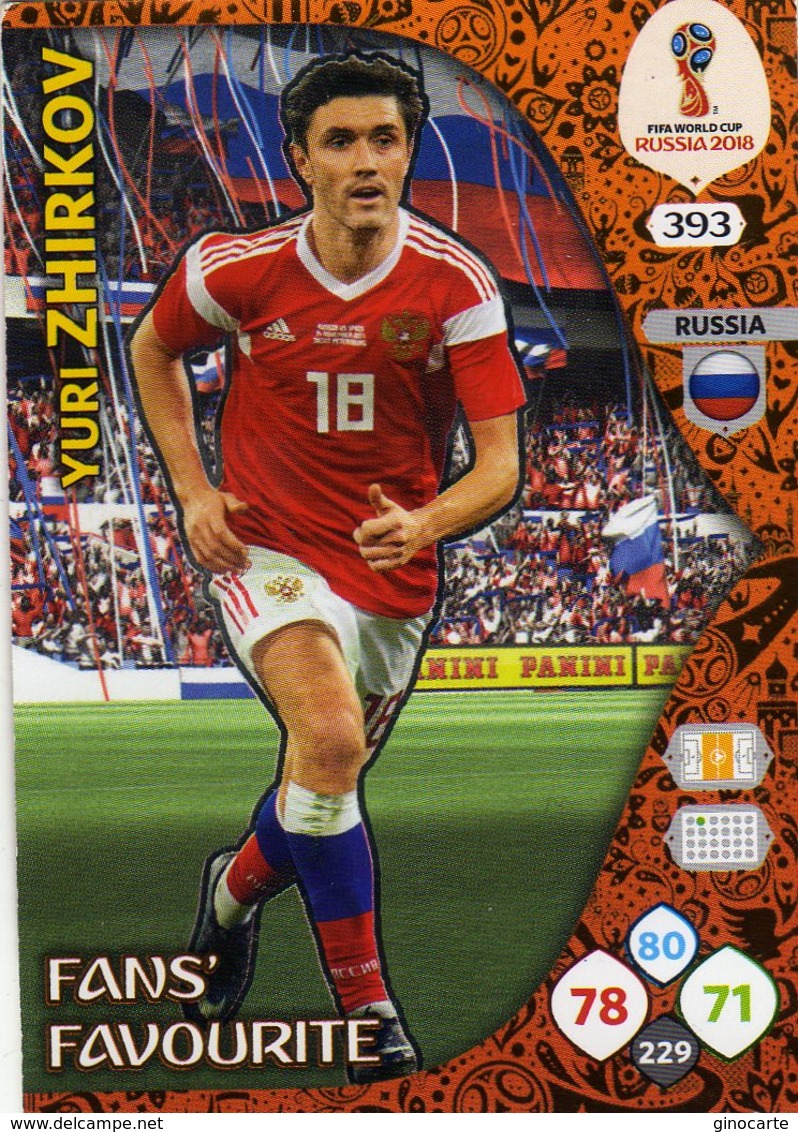 Vignette Panini Football Fifa World 2018 Russia Adrenalyn Xl N° 393 Yuri Zhirkov - Autres & Non Classés