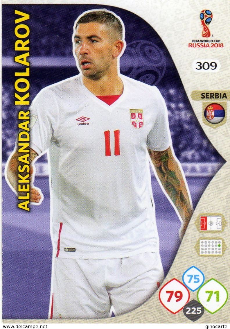 Vignette Panini Football Fifa World 2018 Russia Adrenalyn Xl N° 309 Aleksandar Kolarov - Other & Unclassified