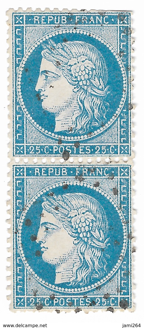 TIMBRES N° 60/1 ;BANDE VERTICALE  ;67/77  B2 ;   LE N° 77 EST UN ZÉRO. RARE. TTB - 1871-1875 Cérès