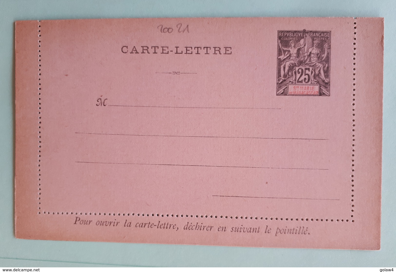 20021# TYPE GROUPE SAINTE MARIE DE MADAGASCAR CARTE LETTRE ENTIER POSTAL NEUF COLLE - Brieven En Documenten