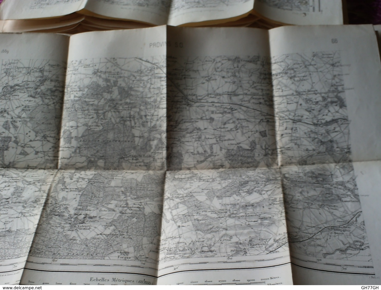 REGION DE NANGIS SEINE-ET-MARNE. CARTE TOPO. ETAT-MAJOR TYPE 1889 -NANGIS ET SUD DE NANGIS - Topographical Maps