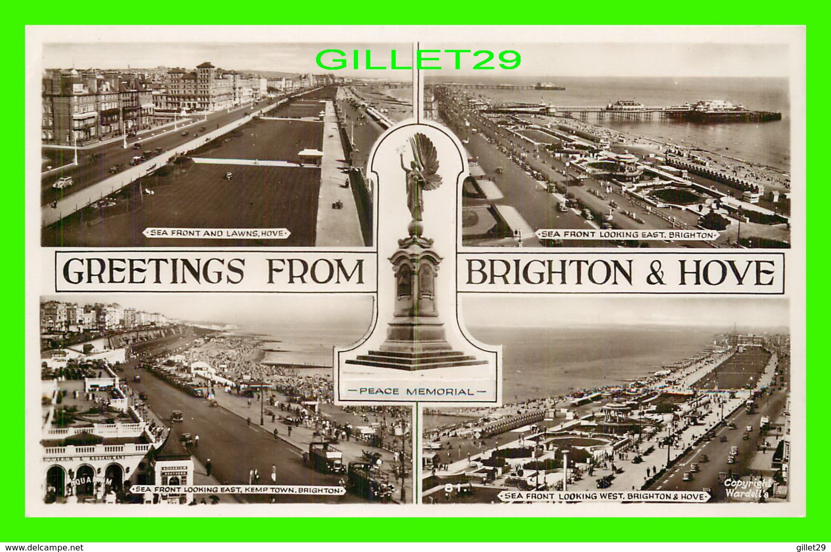 BRIGHTON, UK - GREETINGS FROM BRIGHTON & HOVE - 5 MULTIVUES - A.W.W. -WARDELL'S - - Brighton