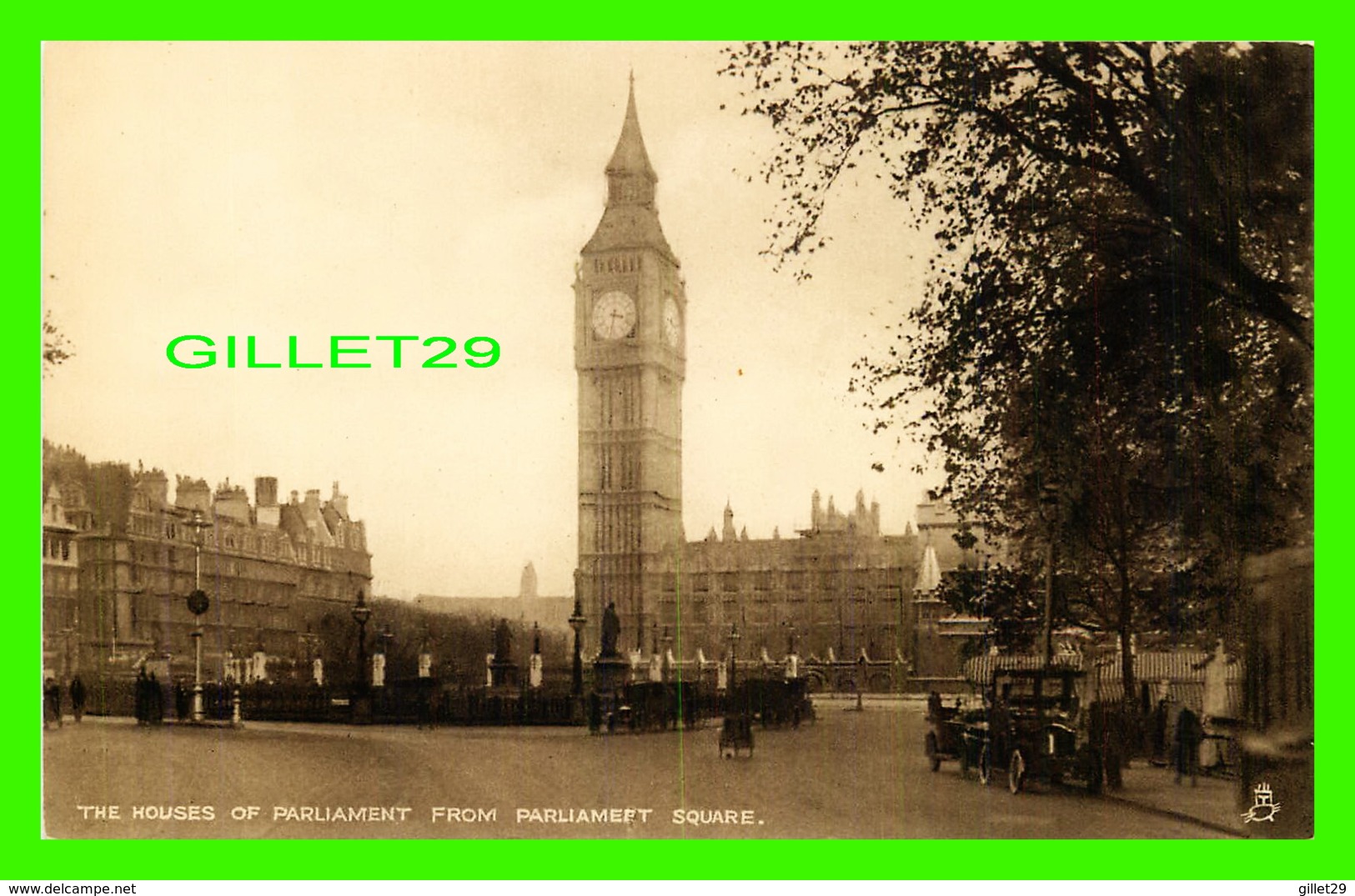 LONDON, UK - THE HOUSES OF PARLIAMENT FROM PARLIAMENT SQUARE IN 1930 - ANIMATED - RAPHAEL TUCK & SONS - - Houses Of Parliament