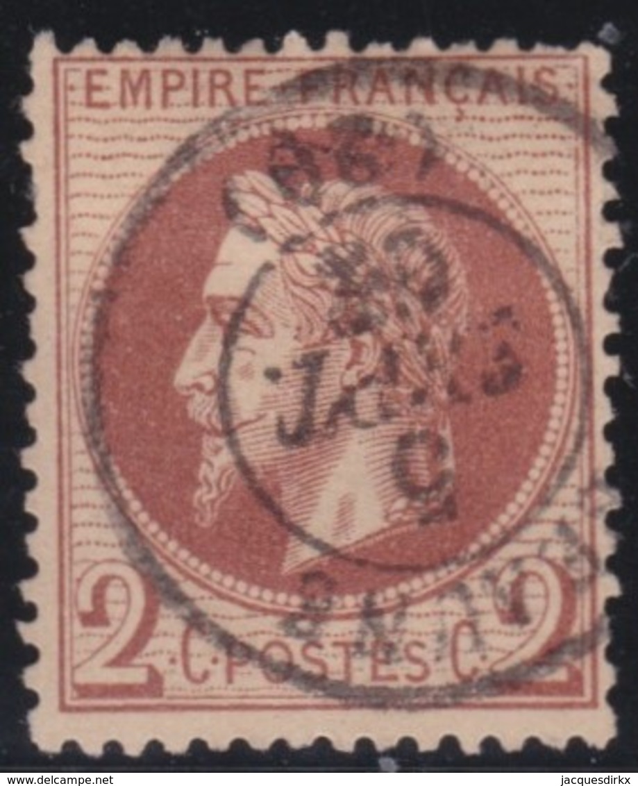 France  .      Yvert   .     26            .                 .         O    .     Oblitéré - 1863-1870 Napoleon III With Laurels