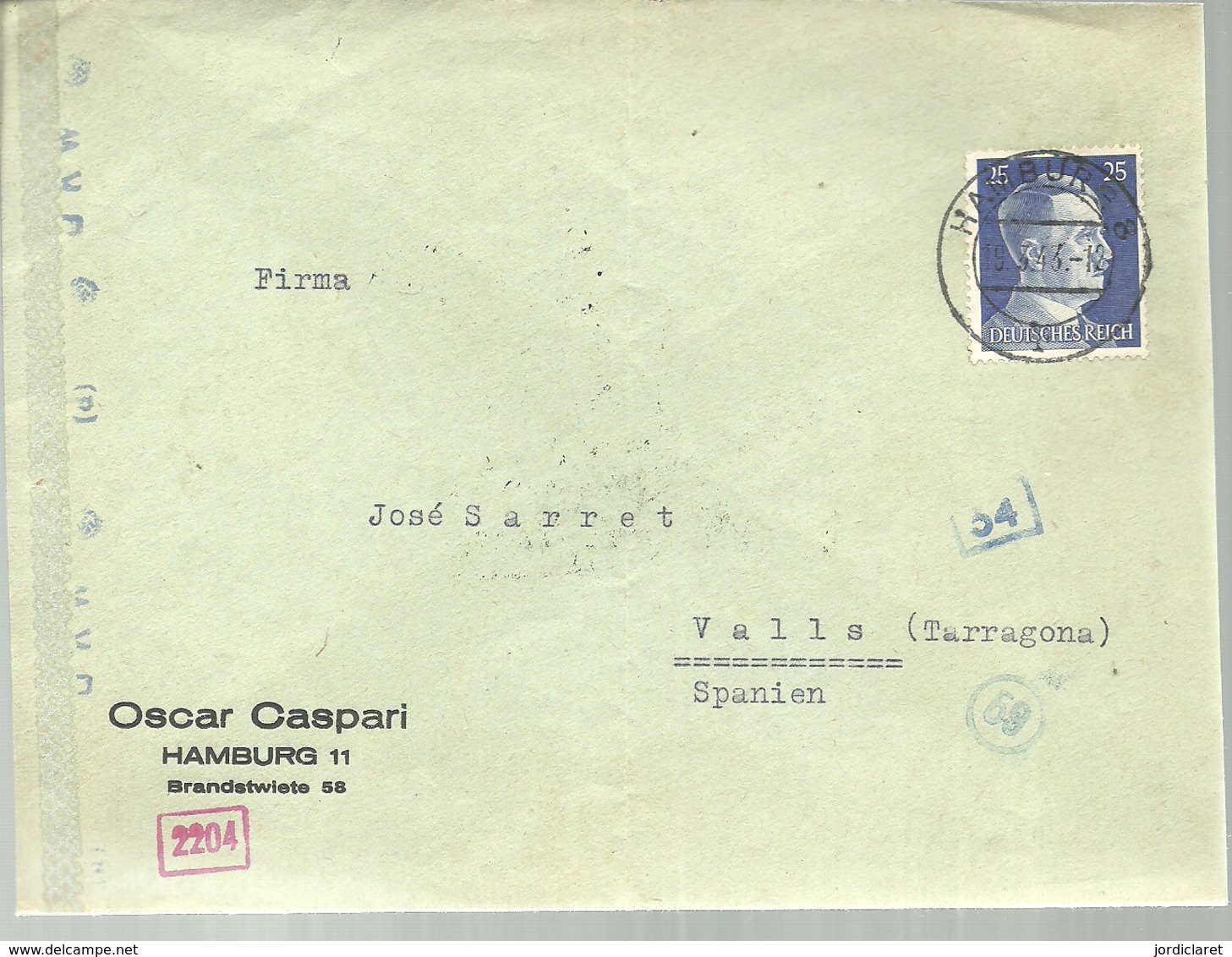 LETTER 1943   CENSOR - Cartas & Documentos