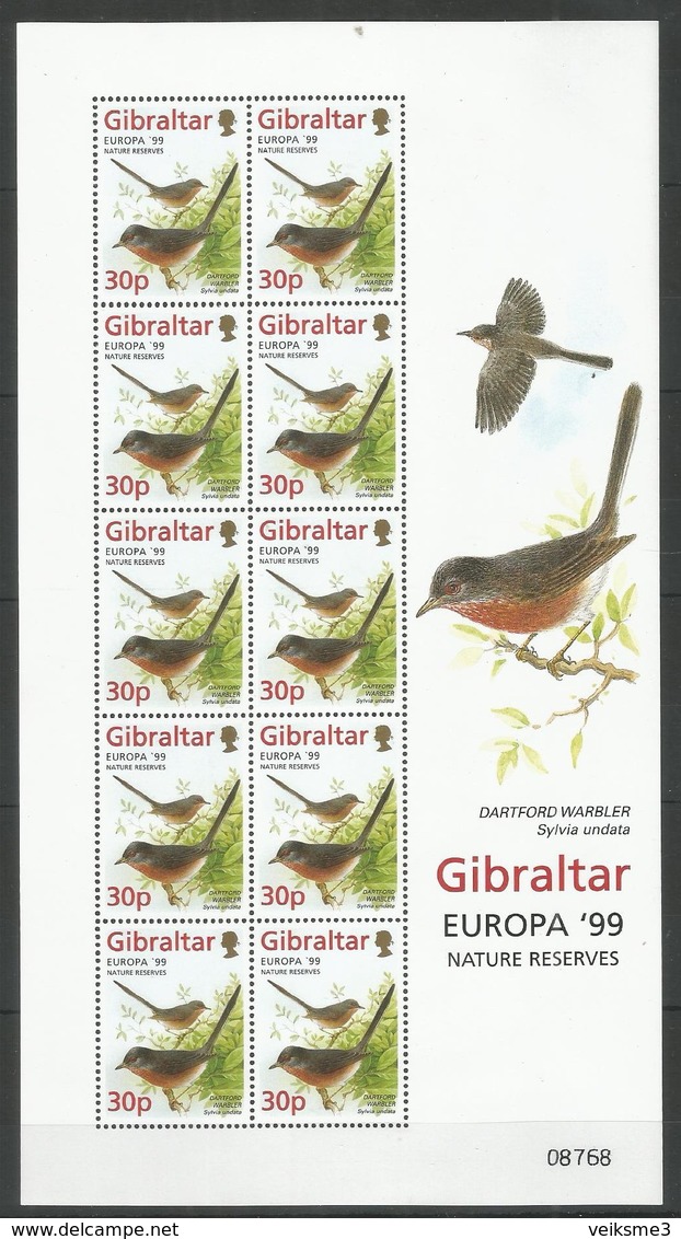 GIBRALTAR - MNH - Europa-CEPT - Animals - Birds - 1999 - 1999