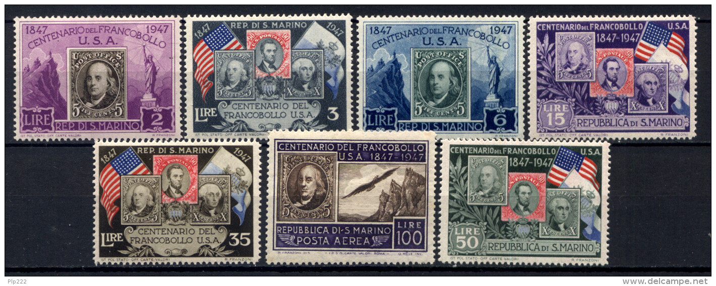 San Marino 1947 Sass.330/35+A75 **/*MNH/MLH VF - Unused Stamps