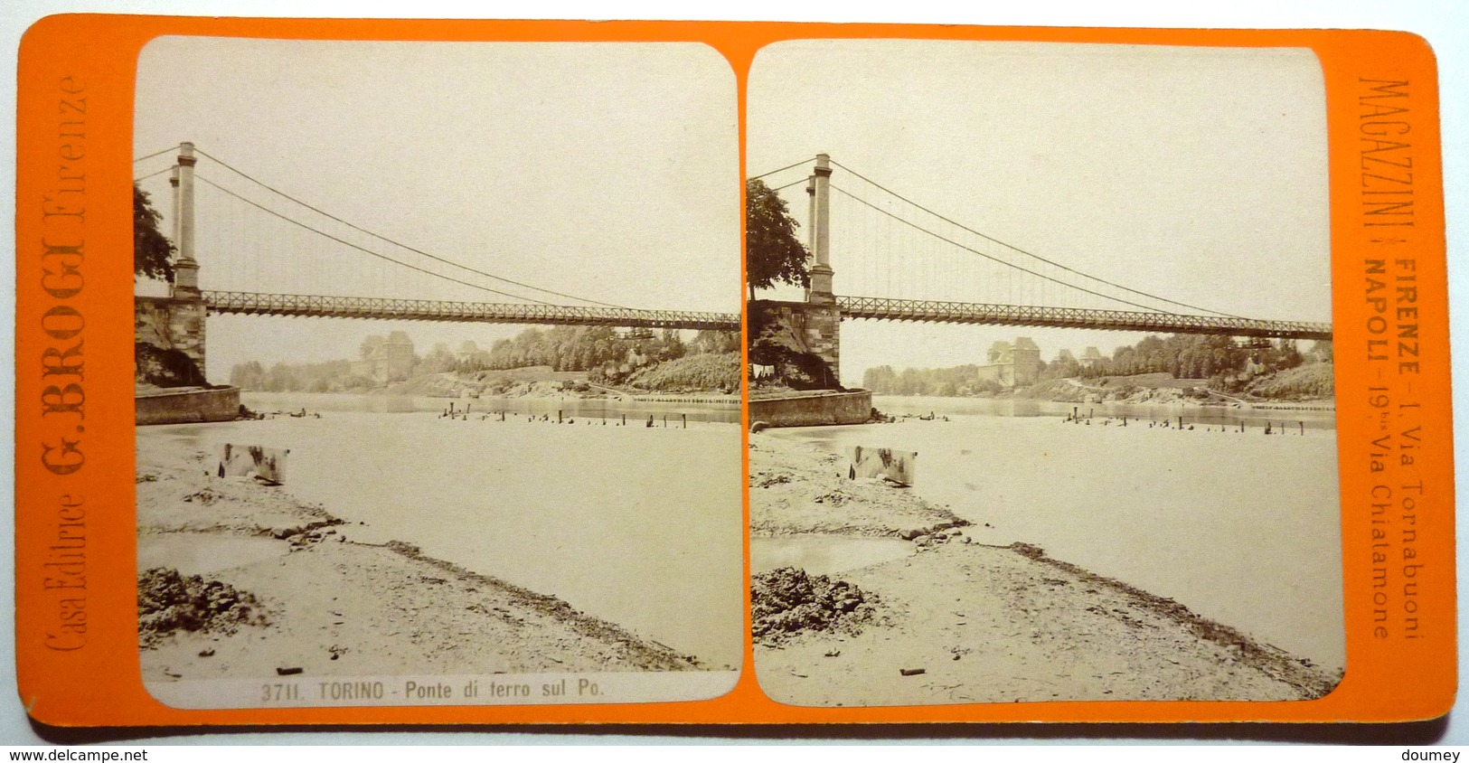 PONTE DI FERRO SUL PO - TORINO - Stereoscopic