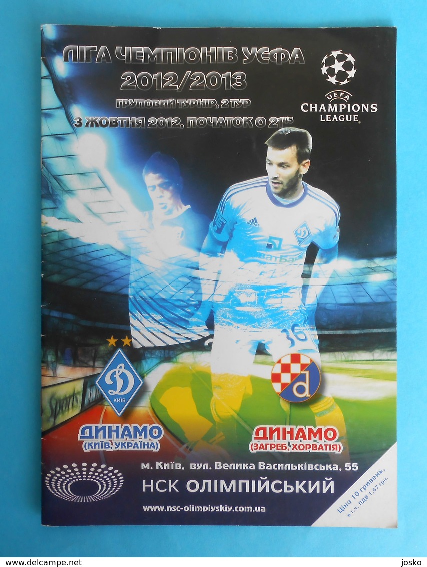 DINAMO Kiev V DINAMO ZAGREB 2012 UEFA CHAMPIONS LEAGUE Qual. Match Football Programme Fussball Calcio Programm Programma - Books