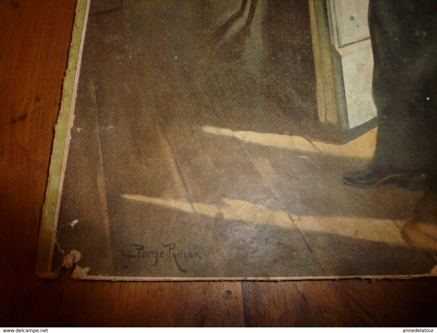édit. Origine 1894 Rare Plaque Publicitaire Du FIGARO ILLUSTRÉ 52cm X 32cm :Litho: Allons Messieux ,signé George Roux - Targhe Di Cartone
