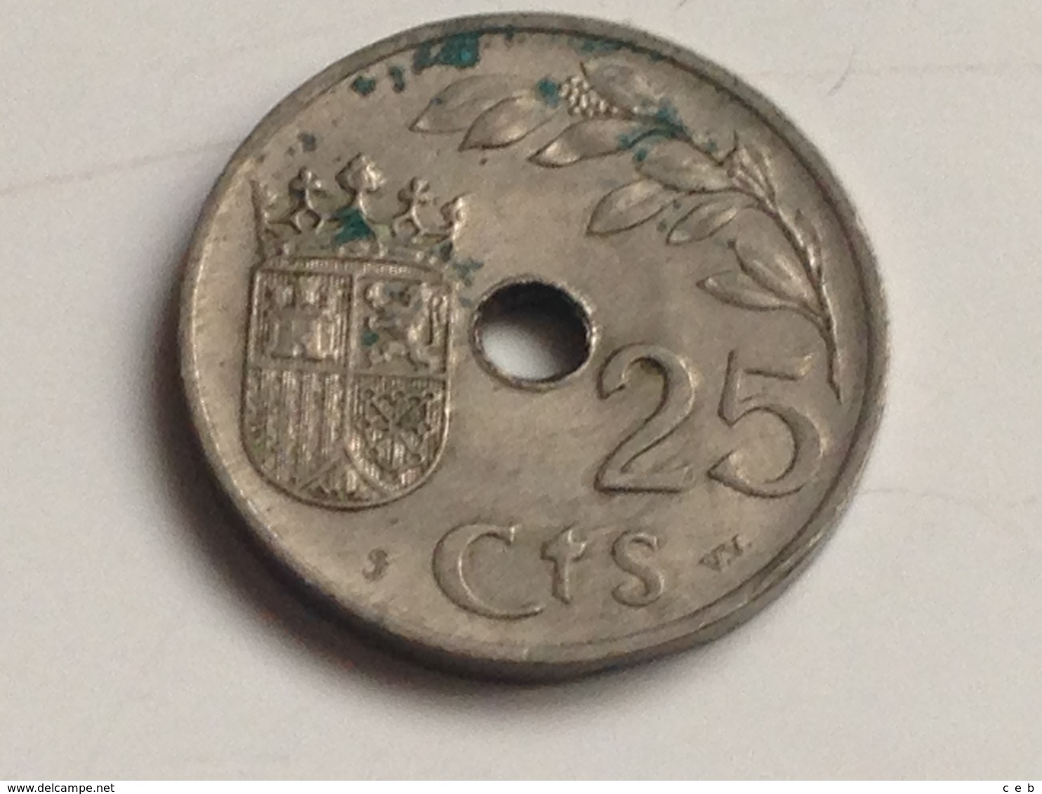 Moneda 25 Céntimos. 1937. Falange. Guerra Civil. II Año Triunfal. España. General Franco. Original. Hecha En Viena - Nationalist Location