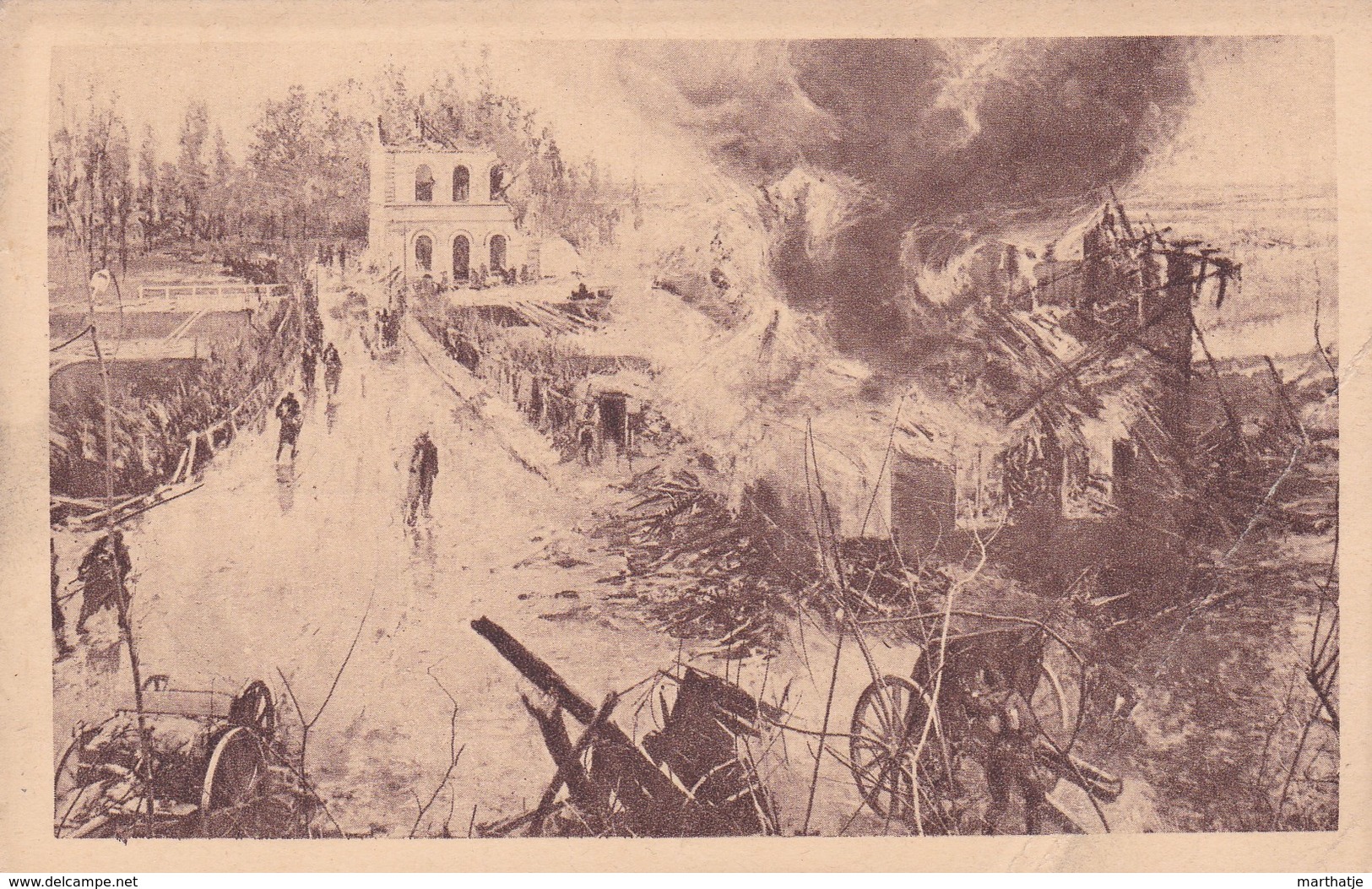 Nieuport -Incendie Du Cabaret Lobbestal-Les Derniers Obus Du 26 Octobre 1914 -Bruxelles-Panorama De La Bataille De L'Yse - Nieuwpoort