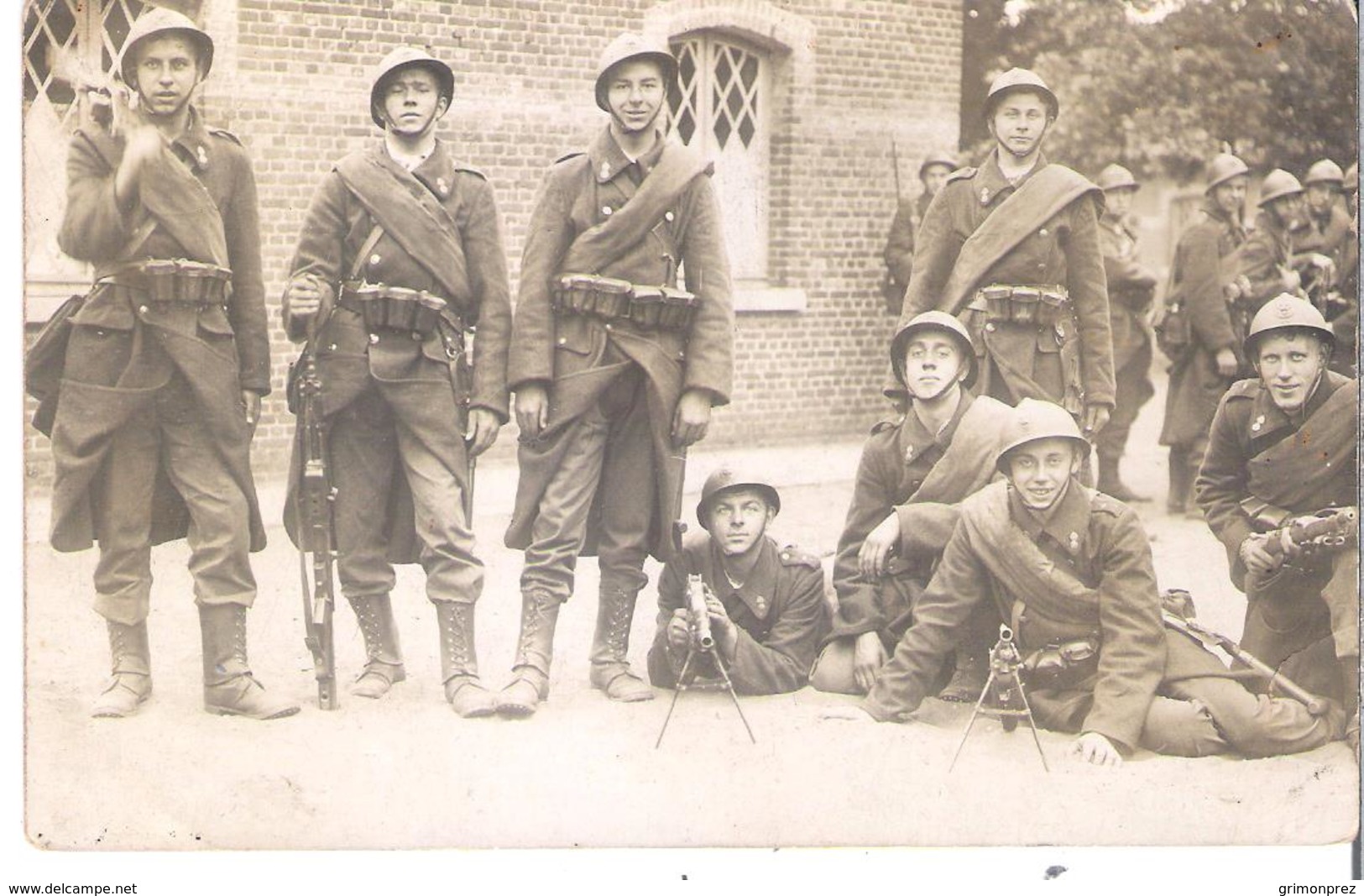 CARTE-PHOTO BELGIQUE Armée Belge Les Mitraillleuses - Matériel