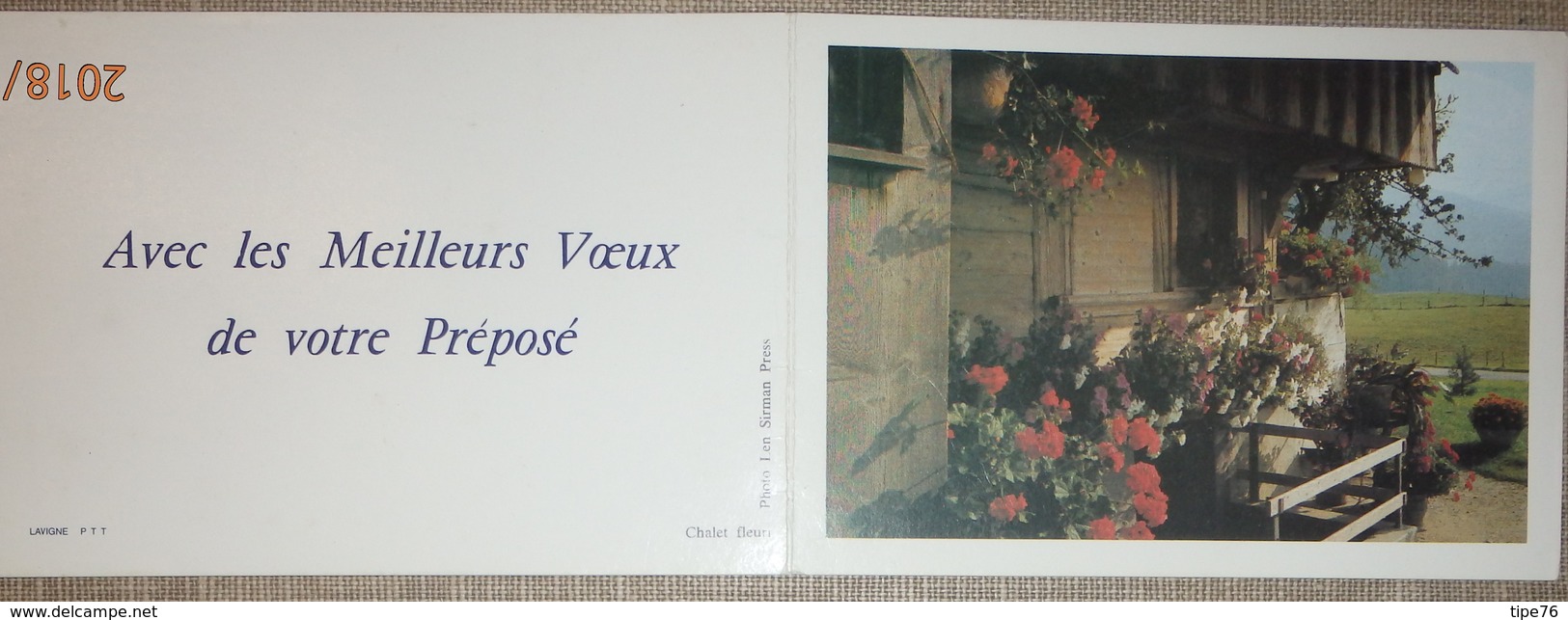 Petit Calendrier De Poche 1979 Meilleurs Voeux De Votre Préposé Facteur Lavigne PTT - Chalet Fleuri - Kleinformat : 1971-80