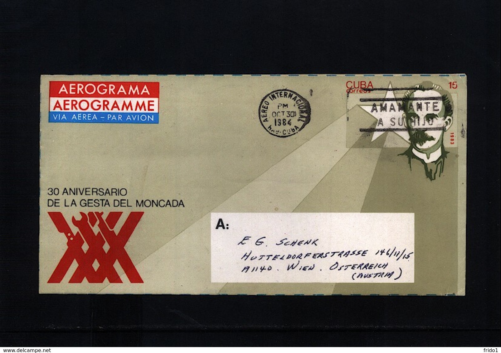 Cuba 1983 Interesting Aerogramme With Postmark - Covers & Documents