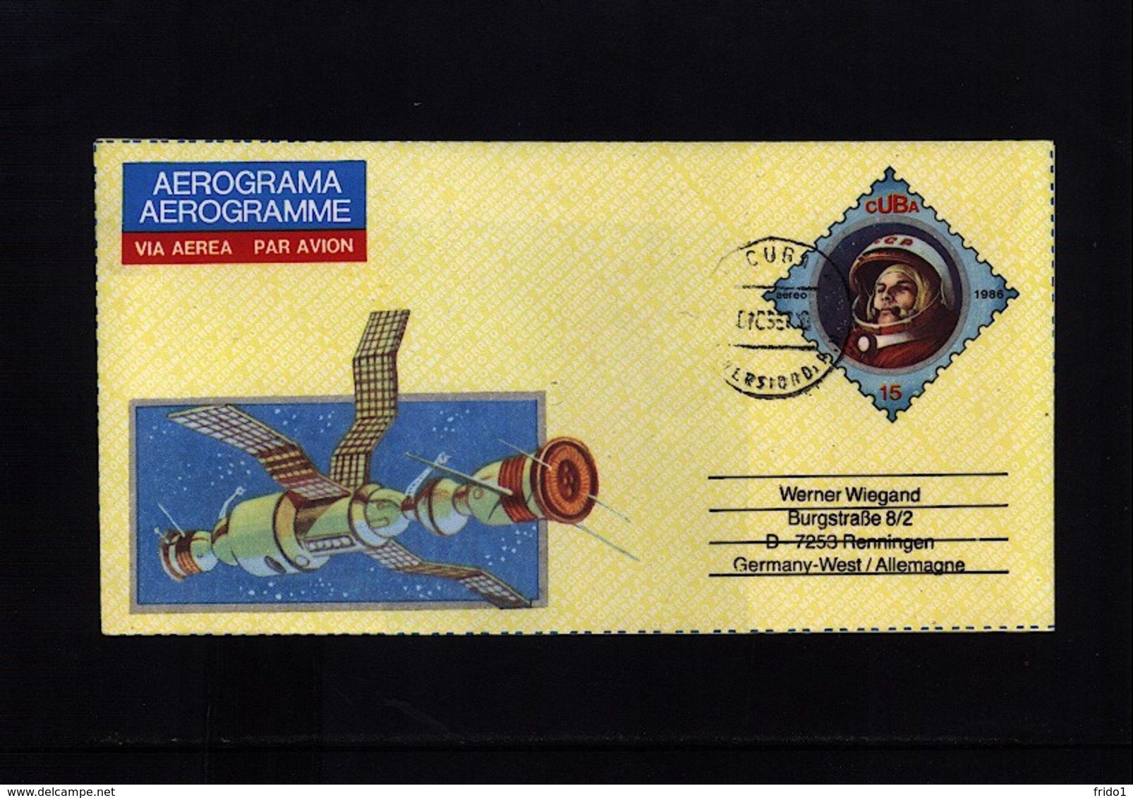 Cuba 1986 Space / Raumfahrt Interesting Aerogramme Fine Used - North  America