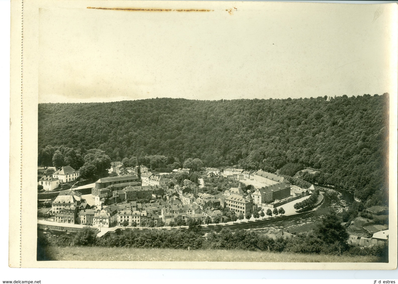 Bouillon Panorama Pris Du Calvaire Impression Brillante Sur Carton Vernis Vers 1930 24,4 X 17,5 Cm - Autres & Non Classés