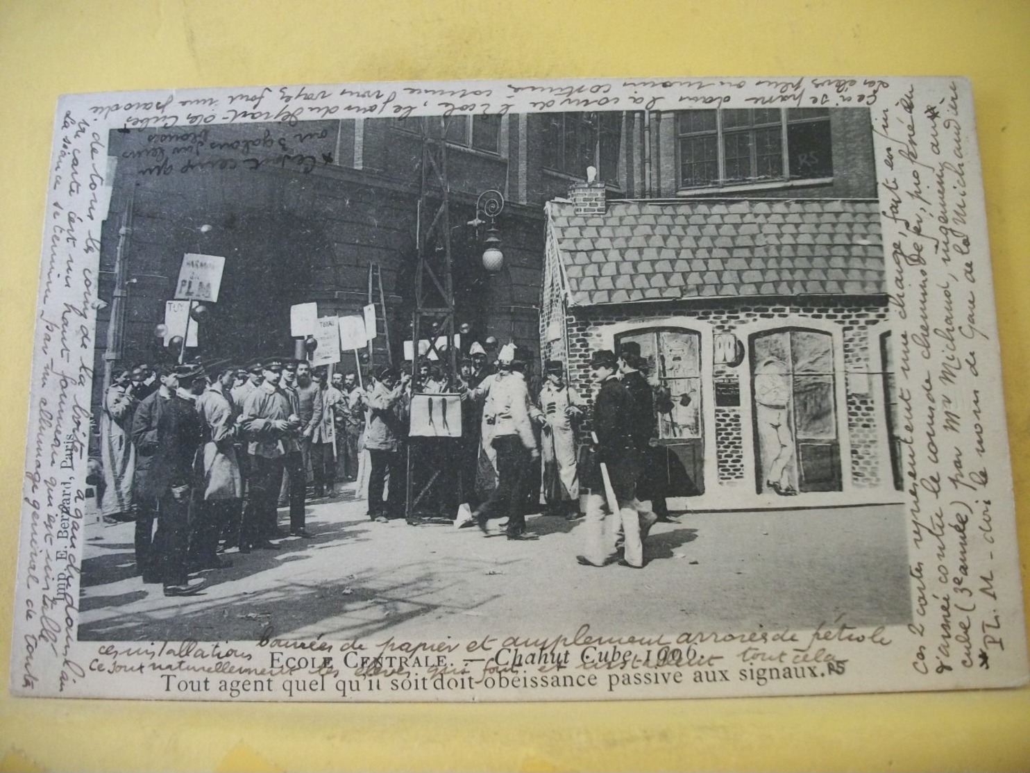 L11 4889 CPA 1908 - 75 ECOLE CENTRALE. CHAHUT CUBE 1906. TOUT AGENT QUEL QU'IL SOIT DOIT OBEISSANCE PASSIVE AUX SIGNAUX. - Education, Schools And Universities