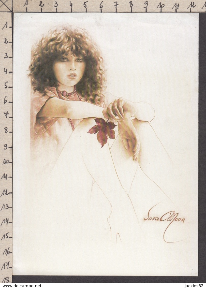 94052GF/ Illustrateur Sara MOON, *Girl With Leaf* - Other & Unclassified