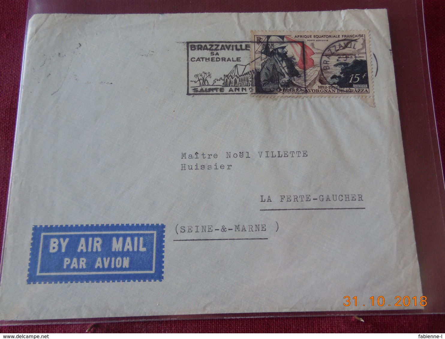 Lettre D AEF (Brazzaville) A Destination De La Ferte Gaucher (77) - Cartas & Documentos