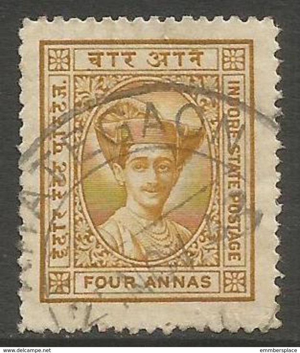 Indore (Holkar) - 1938 Maharaja Yeshwant  Rao II 4a Bister Used   SG 21  Sc 24 - Holkar