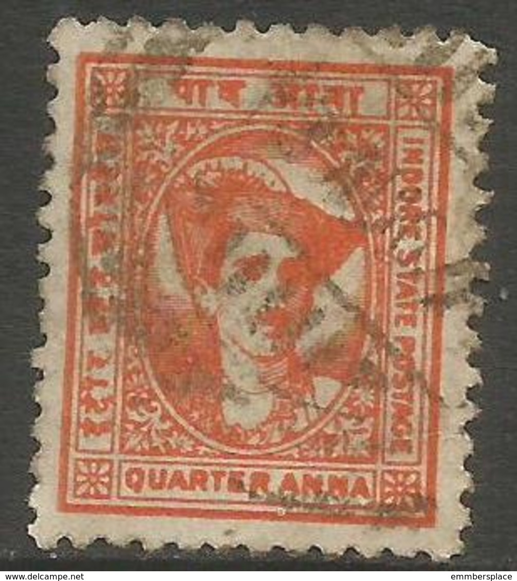 Indore (Holkar) - 1941 Maharaja Yeshwant  Rao II 1/4a Red-orange Used   SG 36a  Sc 34 - Holkar