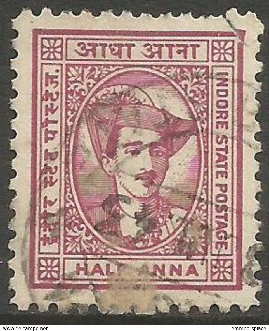 Indore (Holkar) - 1941 Maharaja Yeshwant  Rao II 1/2a Used   SG 37  Sc 35 - Holkar