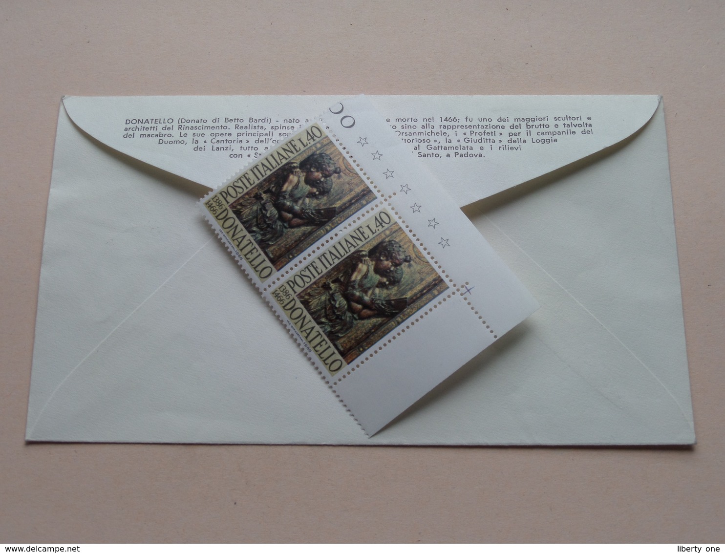 5° Cent T. DONATELLO Roma 24 IX 66 Filatelico FDC ( Zie/voir Foto's Voor/pour Détails ) 2 Xtra Timbres ! - FDC