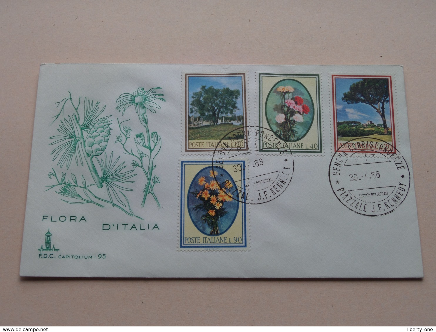 FLORA D'ITALIA - Roma 30-4-66 Filatelico FDC Capitolium 95 ( Zie/voir Foto's ) + Xtra 8 Timbres ! - FDC