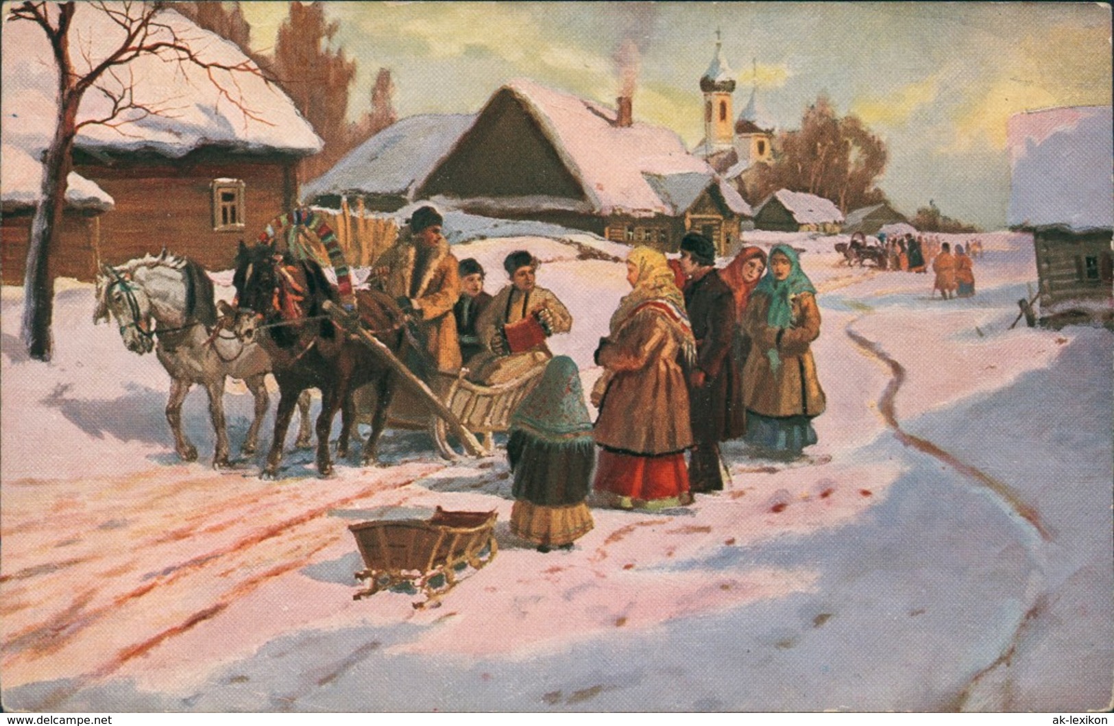 Lemberg Lwiw (Львів/Lwów) Straße Zur Weihnachtszeit 1913 - Ukraine