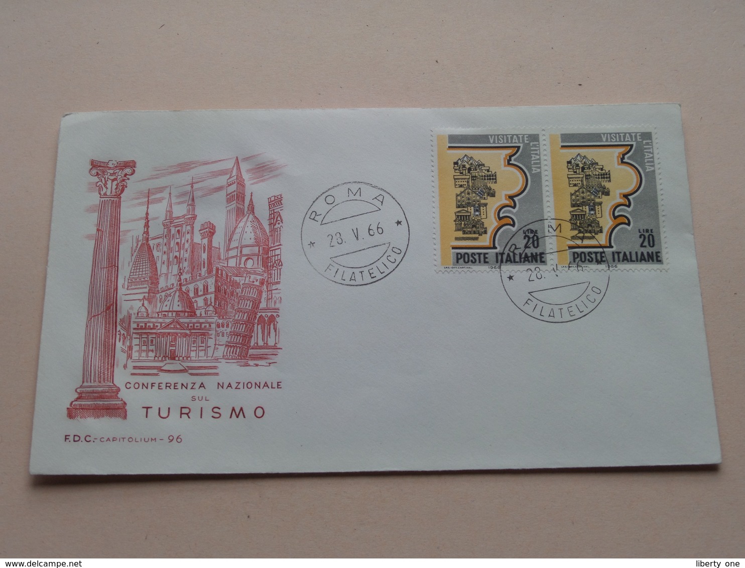 Conferenza Nazionale Sul TURISMO - Roma 28-V-1966 Filatelico FDC Capitolium 96 ( Zie/voir Foto's ) + Xtra 2 Timbres ! - FDC